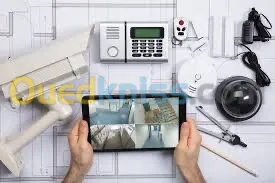 Installation system alarm et anti intrusion camera de surveillance et réseau informatique