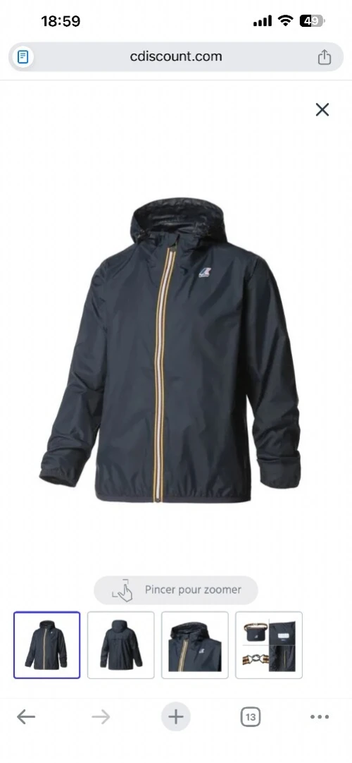 Veste kway mixte original