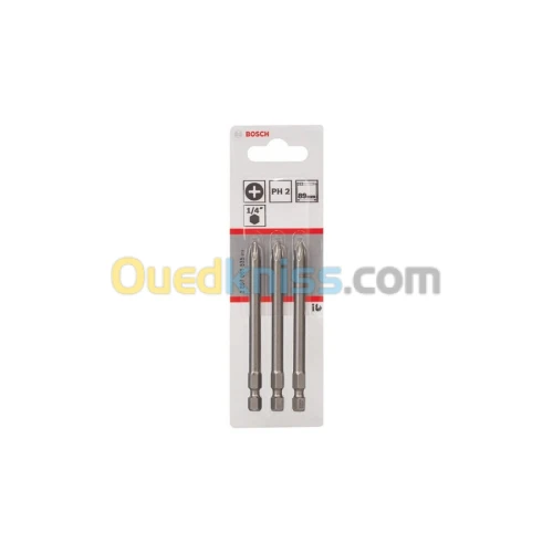 BOSH Embout PH2 89mm 3 pièces extra dur pour visseuse