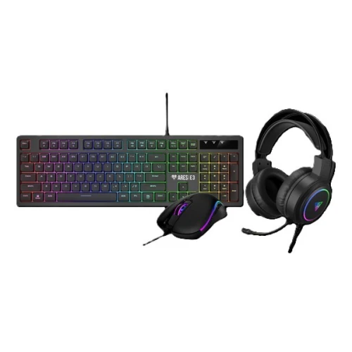 GAMDIAS POSEIDON E2 3 EN 1 COMBO - CLAVIER + SOURIS RGB + CASQUE GAMING - LOW PROFILE - BLACK