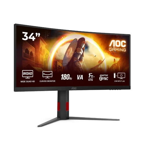 ECRAN AOC CU34G4 ULTRAWIDE - 34" WQHD 2K - 180Hz - 0.5MS - VA 1500R - HDR10 - AJUSTABLE - BLACK