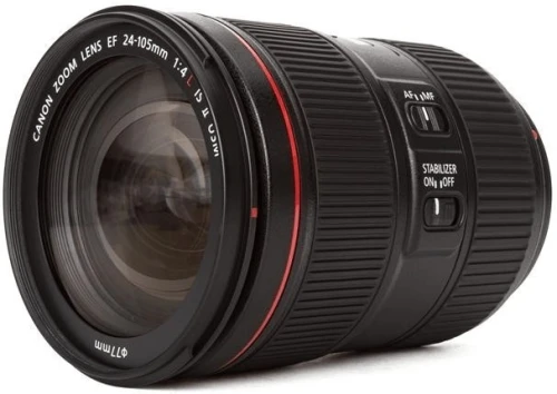 CANON OBJECTIF EF 24-105mm -  F/4L IS II USM - APS-C - 3 VITESSES - FOCALE AJUSTABLE - MÉTAL - NOIR
