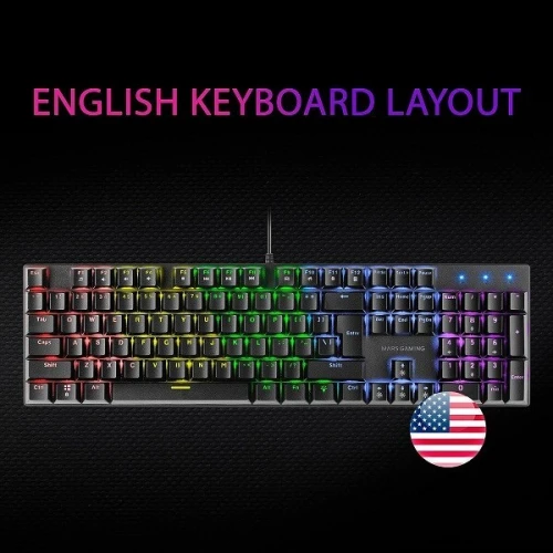MARS GAMING MK422 - CLAVIER GAMING MÉCANIQUE - SWITCHS BLEUS - RGB CHROMA - FULL SIZE - BLACK