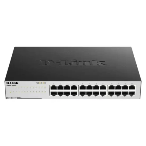 D-LINK SWITCH GIGABIT DGS-1024C - 24 PORTS - RACKABLE - NON MANAGEABLE - BLACK