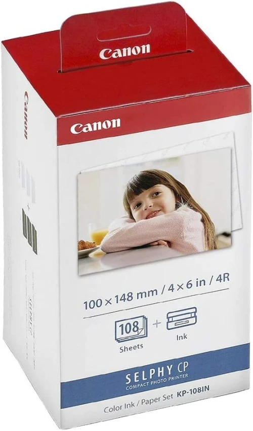 CANON SELPHY KP-108IN - PAPIER PHOTO - 108 TIRAGES ORIGINALE -  ENCRE ET PAPIER - CP1000 & CP1500