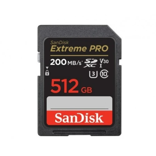 SANDISK EXTREME PRO 512 GB - CARTE SDXC UHS-I - VIDEO 4K UHD - 200MO/S LECTURE - BLACK