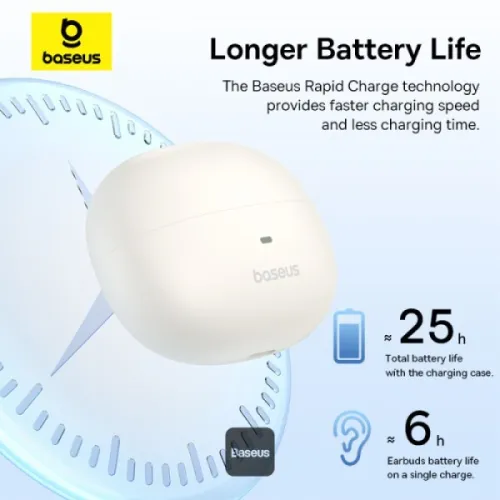 BASEUS EARPOD AIRGO AS01 ORIGINAL - BLUETOOTH 5.3 - RÉDUCTION DE BRUIT - 2MIC ENC HD - ÉTANCHE -