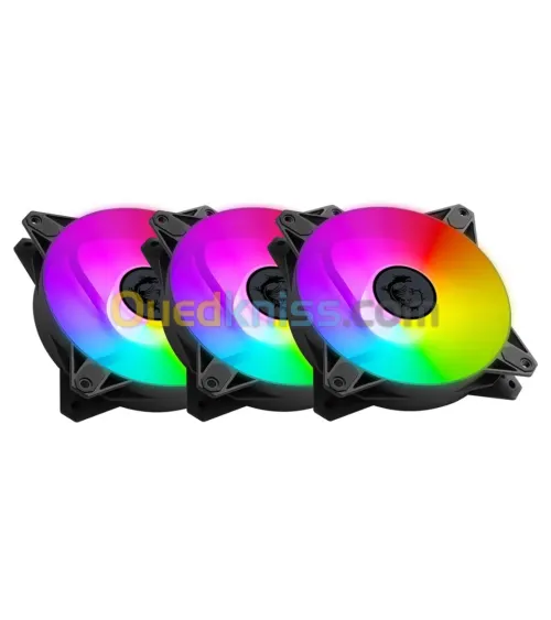 MSI MPG F120 ARGB-3 - 120mm PWM - RGB LED CASE - ANTI-VIBRATION - 1200 RPM/min - 3 PACKS - 