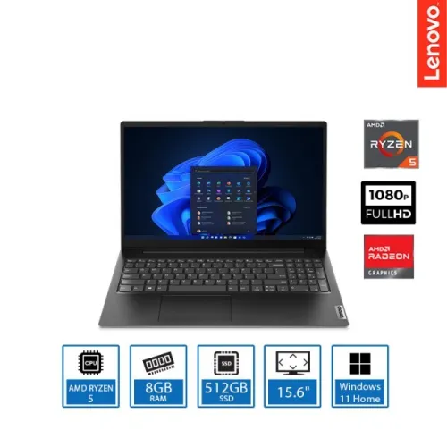 LENOVO V15 G4 AMN - RYZEN 5 7520U - 8GO - 512GO SSD - 15.6" fHD - TYPE-C - AMD RADEON - BLACK