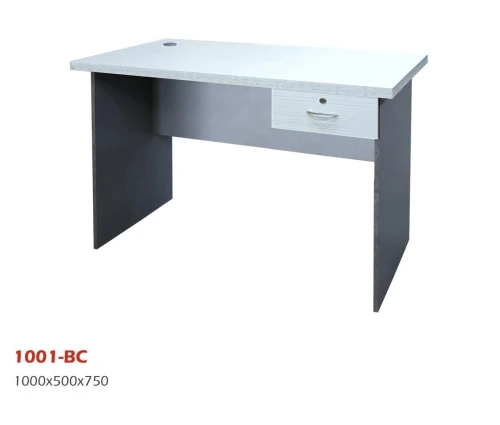 BUREAU LOCAL 1001 - BOIS MÉLAMINE - UN TIROIR - 1 MÈTRE - BLANC / BEIGE / MARRON - NEUF 
