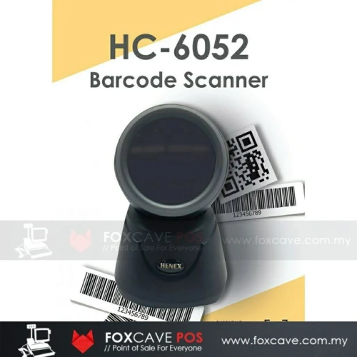 HENEX HC-6052 LECTURE CODE A BARRE - 1D 2D 3D QR - 480 PIXELS - LED BLEU ET ROUGE - NOIR