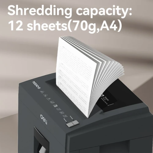 DESTRUCTEUR DOCUMENTS DELI E9952 - 23 LITRES - COUPE CROISÉE - MANUEL & AUTO - 12 SHEETS - BLACK