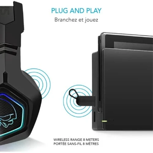 CASQUE GAMING SPIRIT OF GAMER XPERT H900 WIRELESS -SANS FIL 2.4 GHz- MICRO INTÉGRÉ- RGB- NOIR