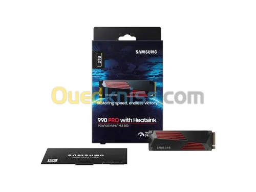 SAMSUNG SSD 990 PRO M.2 PCIE NVME 2TO WITH HEATSINK - 7450MBS - BLISTERING SPEED - ENDLESS VICTORY