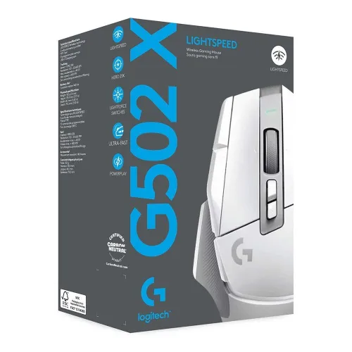LOGITECH G502X SOURIS LIGHT SPEED - SANS FIL - GAMING - PC ou Mac - DROITIER 25000 DPI - WHITE