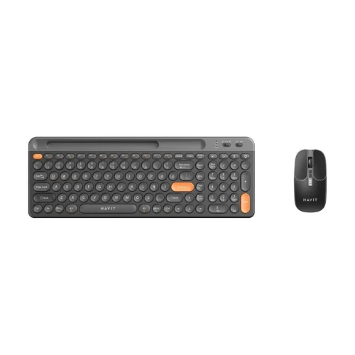 HAVIT KB835WB BLACK - PACK CLAVIER + SOURIS SANS FIL - CONNEXION 2.4GHZ - SILENCIEUX - ERGONOMIQUE - DESIGN MODERNE - BLACK