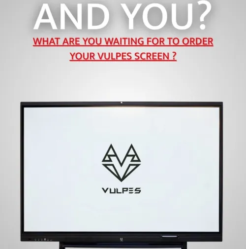ECRAN INTERACTIF VULPES 86" - 4K UHD TACTILE - 8GO - 256GO SSD + SUPPORT AU SOL - SANS OPS - WIN11 - BLACK