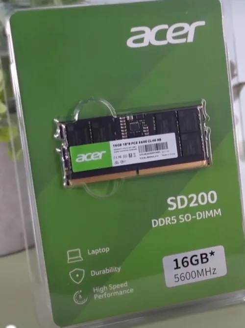 ACER SD200 RAM LAPTOP - 16GB - DDR5 - 5600 MHz - INTEL & AMD - SODIMM - 1.1V - BLACK