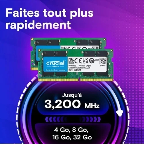 RAM CRUCIAL 32 GB DDR4 - LAPTOP - 3200MHz - UDIMM