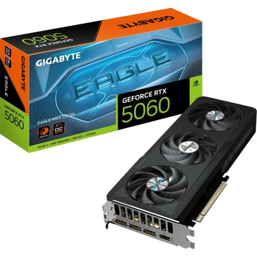 GIGABYTE RTX 5060 EAGLE MAX OC - CARTE GRAPHIQUE 8GB GDDR7 - 3X FANS - DLSS - RAY TRACING - BLACK