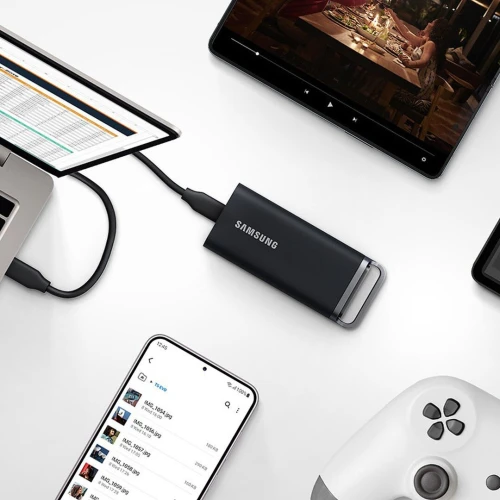 SAMSUNG T5 EVO PORTABLE 2TO - DISQUE DURE SSD EXTERNE - VITESSE 460 MO/S - USB 3.2 GEN1 - MACOS & PC