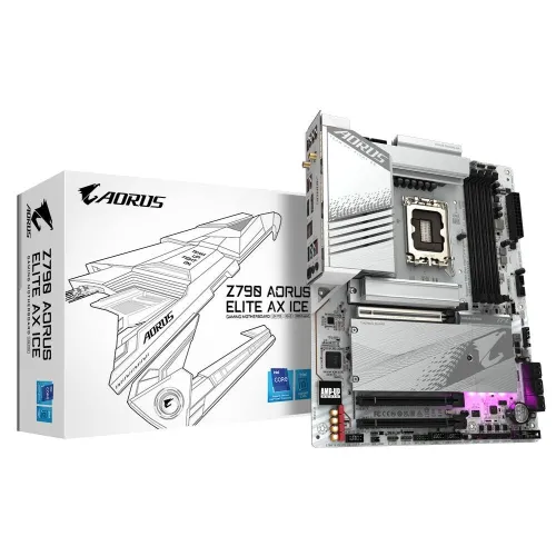 GIGABYTE Z790 AORUS ELITE AX ICE - SOCKET LGA 1700 - PCIE 4.0 X4 M.2 - 4X DDR5 - WI-FI 6E - WHITE