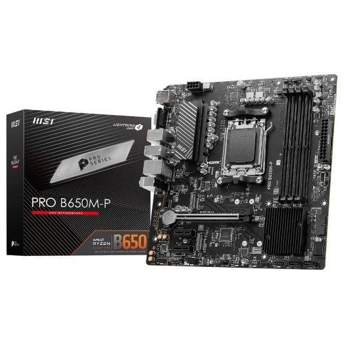 MSI PRO B650M-P - CARTE MÈRE MICRO-ATX - SOCKET AM5 - CHIPSET AMD B650 - DDR5 - M.2 - PCI EXPRESS - BLACK