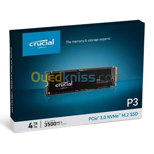 CRUCIAL P3 4TO M.2 - DISQUE DURE SSD NVME - PCI EXPRESS X4 - GEN3 SSD INTERNE - JUSQU'À 3500MO/S 