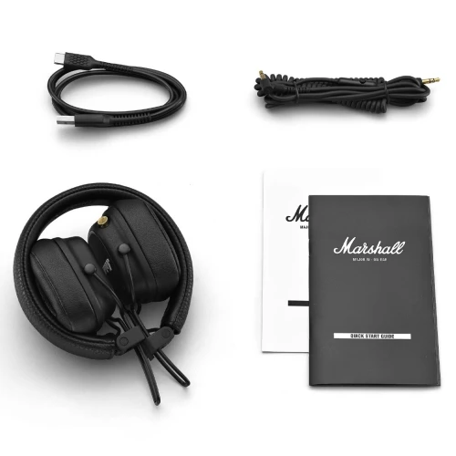 MARSHALL MAJOR IV NOIR - CASQUE SUPRA-AURAL SANS FIL - BLUETOOTH 5.0 - AUTONOMIE 80H - DESIGN PLIABLE - BLACK