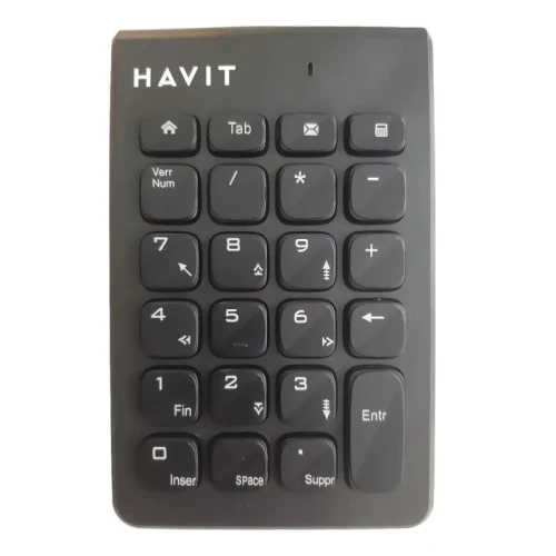 HAVIT KB223G - MINI CLAVIER NUMÉRIQUE SANS FIL - CONNEXION 2.4GHZ - COMPACT - SILENCIEUX - ERGONOMIQUE - BLACK