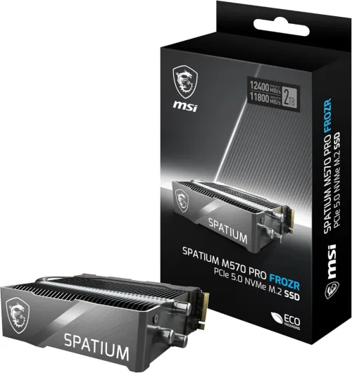 MSI SPATIUM M570 PRO 2TB PCIE5 - NVME M.2 2TB FROZR - PCIe Gen5 - 12400Mo/s - 3 300 TBW 