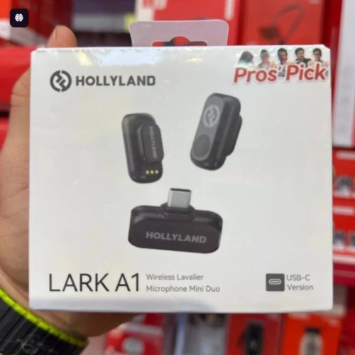 HOLLYLAND LARK A1 MINI DUO - MICROPHONE SANS FIL LAVALIER - USB-C - HAUTE QUALITÉ - BLACK