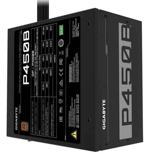 GIGABYTE GP-P450B - ALIMENTATION 450W - 80 PLUS BRONZE - VENTILATEUR 120 MM SILENCIEUX - BLACK