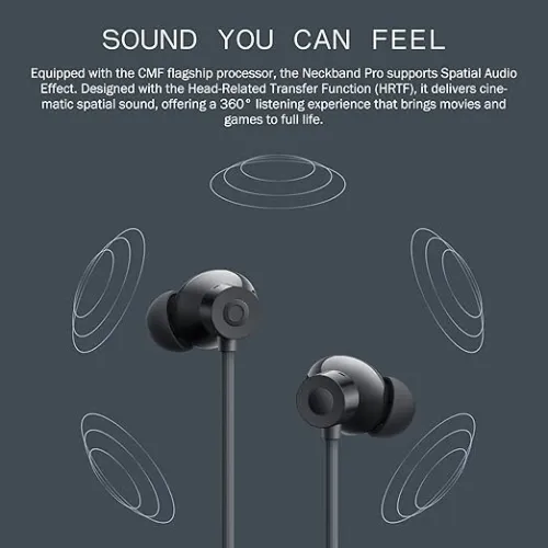 CMF BY NOTHING NECKBAND PRO - ÉCOUTEURS BLUETOOTH - ULTRA BASS - FAST CHARGE - ANC - ETANCHE - DARK GREY