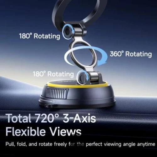 BASEUS PRIMETRIP VC2 FLEX - SUPPORT VOITURE MAGNÉTIQUE - ROTATION 360 - DESIGN PLIABLE - NOIR