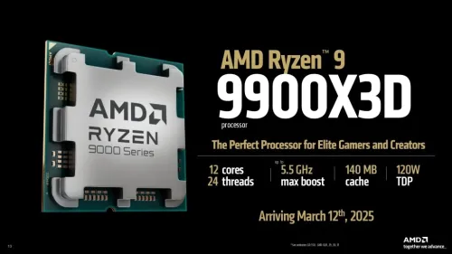 PROCESSEUR AMD RYZEN 9 9900X3D - 12 CORE - 24 THREADS - 5.5GHZ - AM5 - CACHE 120 MO - 120W TDP - BOX