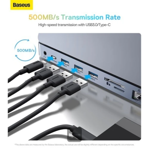 BASEUS ELITEJOY GEN 2 - STATION D ACCUEIL USB-C 11 EN 1 - HUB MULTIPORT - POWER DELIVERY 100W - GRIS