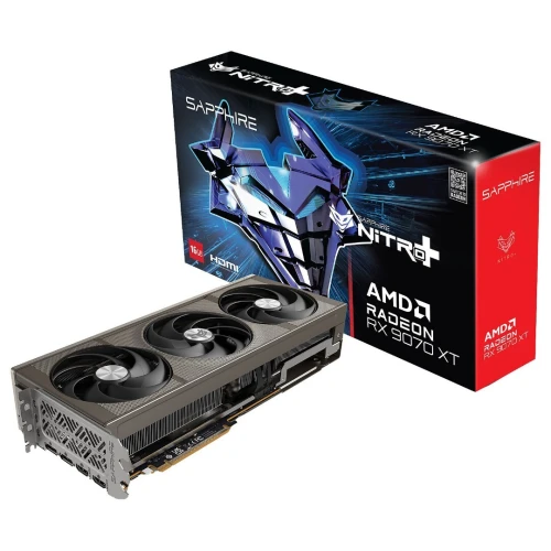 SAPPHIRE NITRO+ RADEON RX 9070 XT 16G - CARTE GRAPHIQUE - 16 GO GDDR6 - PCIe 4.0 - 2x HDMI + 2x DISPLAYPORT - RGB - BLACK