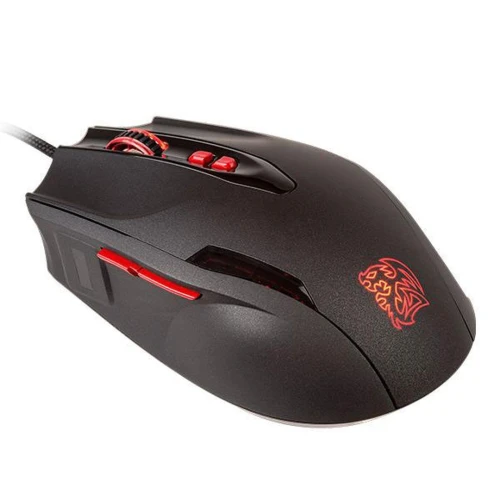 Tt eSPORTS by Thermaltake Black FP - SOURIS FILAIRE POUR GAMER - 7 BOUTONS- CAPTEUR D'EMPREINTE
