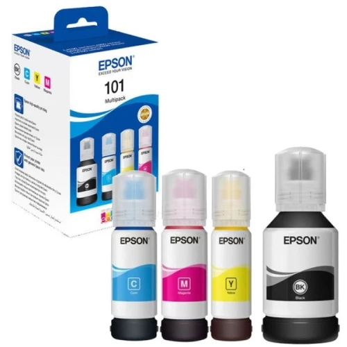 BOUTEILLES D'ENCRE EPSON 101 ECOTANK - BLACK - CYAN - MAGENTA - YELLOW - ORIGINALE