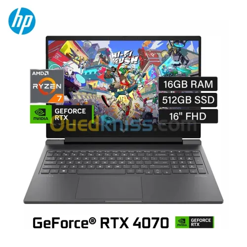 HP VICTUS 16-S1023DX - RYZEN 7 8845HS - 16GB - 512GB SSD - 16" FHD - GEFORCE RTX 4070 8GB - WIN11