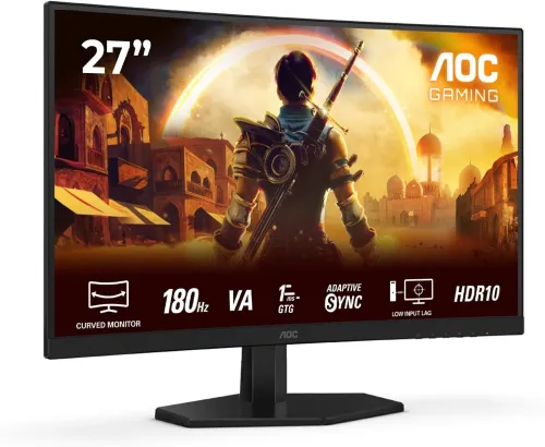ÉCRAN AOC C27G42E - 27" POUCES - FHD CURVED - 180HZ - 0.5MS - DALL VA - HDR- ADAPTIVE SYNC - NOIR