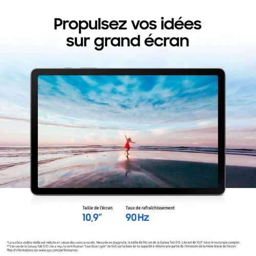 SAMSUNG GALAXY TAB S10 LITE 5G - Exynos 1380 Octa-Core - 6GO RAM - 128 GO - 10.9" FHD+ - 8 MP - 8000 MAH SM-X406BZ