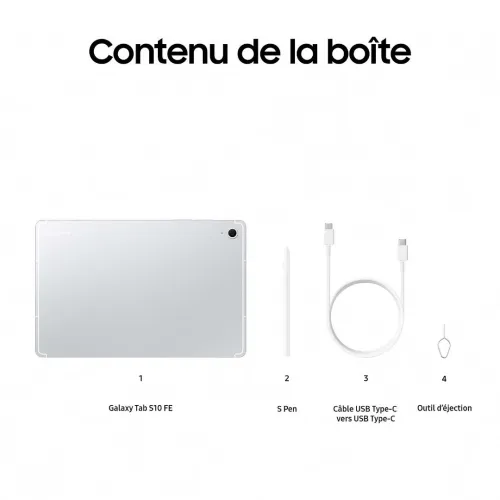 SAMSUNG GALAXY TAB S10 FE - 8GO - 128 GO - 10,9″ LCD -13 MPXL + S PEN - WI-FI 6E - BLUETOOTH 5.3 - 8000 MAH SM-X520