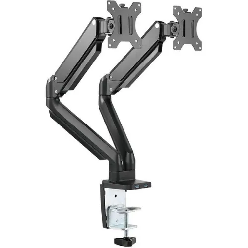 SUPPORT ECRAN TWISTED MINDS - TM-26-C012U - DUAL MONITOR - USB 3.0 - MÉCANISME À RESSORT - NOIR