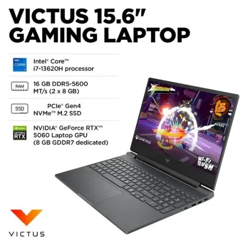 HP VICTUS 15-FA2787NR - CORE I7-13620H - 16 GO - 512 GO SSD - RÉTROÉCLAIRÉ - RTX 5060 8GO - GRIS