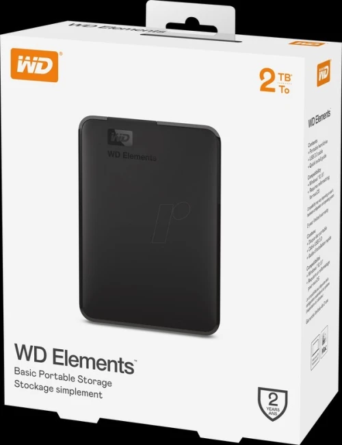WD ELEMENTS 2TB HDD DISQUE DUR EXTERNE PORTABLE USB 3 0 NOIR