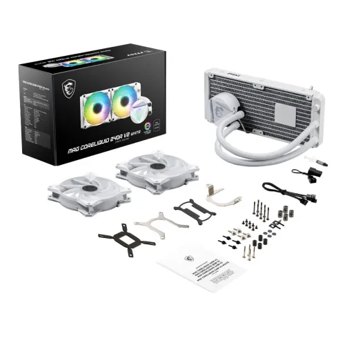 WATERCOOLING MSI MAG CORELIQUID 240R V2 - 240mm ARGB pour processeur Intel/AMD - Blanc