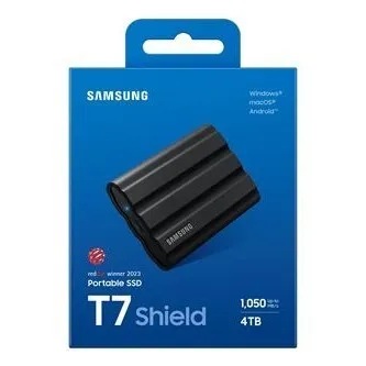 SAMSUNG SSD PORTABLE T7 SHIELD 4TO - DISQUE DURE EXTERNE - TYPE C- 1050 MO/S - ETANCHE - BLACK