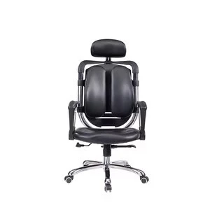 CHAISE OPÉRATEUR 291 - ERGONOMIQUE - DOSSIER AJUSTABLE - APPUI-TÊTE RÉGLABLE- BASE CHROMÉE - NOIR